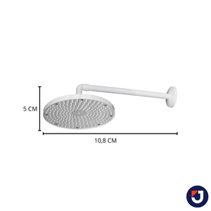 Chuveiro Circular Articulada Branco Para Parede 9" Lumar