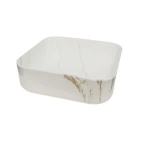 Cuba de Apoio Quadrada Sottile Calacata Gold 40 Cm Japi