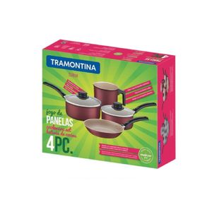 Conjunto de Panelas Turim 4 Peças Antiaderente Vermelho Tramontina