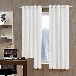 Cortina Corta Luz Com Ilhós Para Varão 2,60x1,70 M Branco/ Cinza Bella Janela