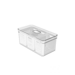 Organizador com Cesto Triplo 5 Litros Clear Fresh15x30x13 Cm Ou