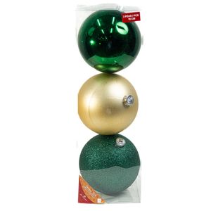 Bolas Natalinas 3 unidades Verde 15 Cm Dora