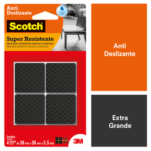 Protetor Adesivo Anti Impacto Preto Quadrado Gg 4 Peças 3M