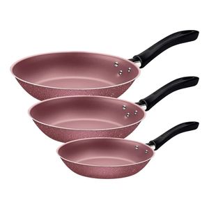 Jogo de Frigideiras Linz Rosa 3 Peças Tramontina