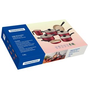Jogo de Panelas Turim Vermelha 7 Peças Tramontina