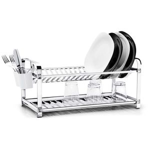 Escorredor Inox Para 20 pratos com Porta Talher Mak inox