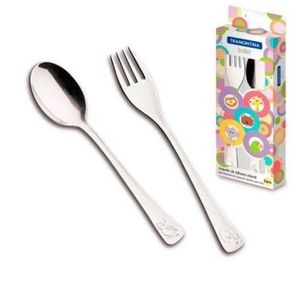 Jogo Talheres Infantil Aço Inox 2 Peças Baby Tramontina