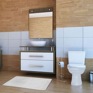 Tapete Confort Branco Retangular 45x70 Cm Kapazi