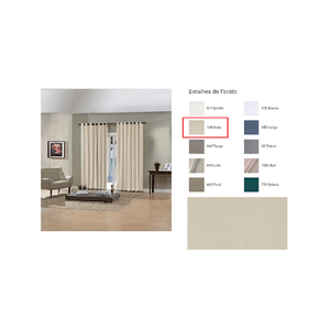 Cortina Pratika Lisa Slim Areia 3,60x2,50 M Bella Janela