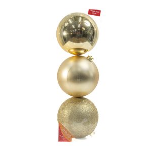 Bolas Natalinas 3 unidades Dourada 15 Cm Dora