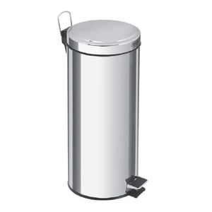 Lixeira Inox com Pedal Redonda 30 Litros Tramontina