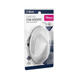 Gancho Oval Branco Com Adesivo Primafer