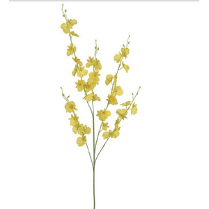 Haste Orquídea Decorativa Dançante Amarela X40 93 Cm Flor Arte
