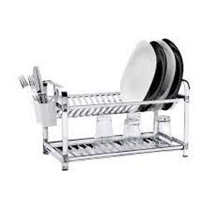 Escorredor Inox Para 16 Pratos Com Porta Talher Plástico Makinox