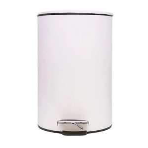 Lixeira Inox Branca Com Pedal 5 Litros Dora