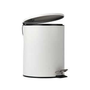 Lixeira Inox Branca Com Pedal 5 Litros Dora