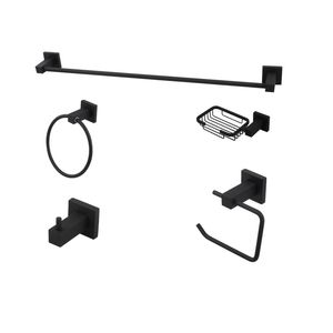 Kit de Acessórios Banheiro Quadratt Black 5 Peças Imperatriz