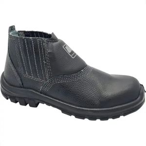 Bota Nº40 De Couro Com Elástico e Bico Bracol