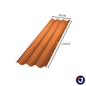 Telha Ondina Plus Vermelha 2,44m x 50 Cm 4 Mm Brasilit