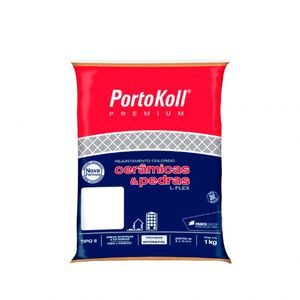 Rejunte Flexível Cerâmicas e Pedras 1 Kg Branco Brilhante Portokoll