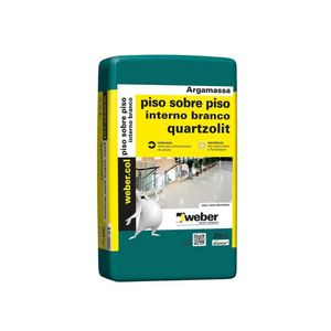 Argamassa Porcelanato e Piso sobre Piso Interno 20 Kg Branco Quartzolit