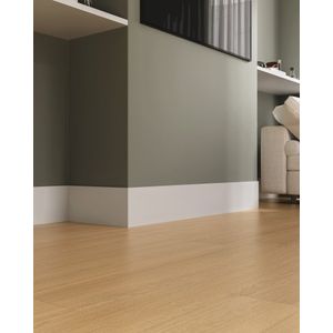 Rodapé Tech Branco Frisado 15 Cm 2,40M² Biancogres