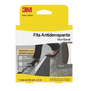 Fita Antiderrapante Safety 50mm x 5m Cinza 3M