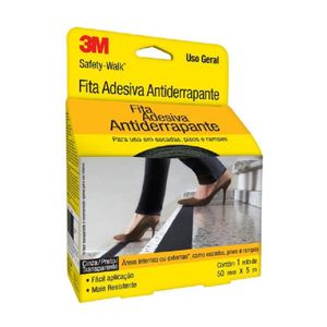 Fita Adesiva Antiderrapante 50x5 M Rolo Safety Walk Preto 3M