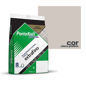 Rejunte Porcelanato Platina Extra Fino 1 Kg Cinza Portokoll