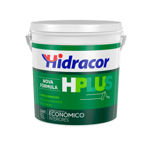 Tinta Acrílica Hplus Fosca Branco Neve Latão 15 Litros Hidracor