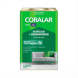 Tinta Acrílica Coralar Fosca Marfim Latão 18 Litros Coral