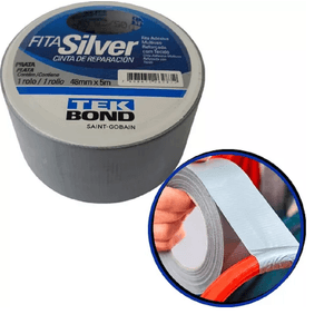 Fita Adesiva Silver Tape Prata 48 Mm 5M Tekbond