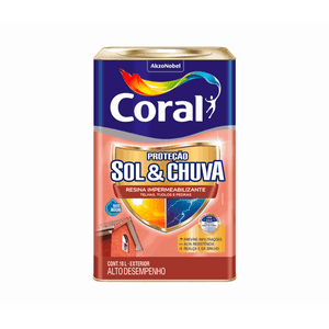 Resina Proteção Sol & Chuva Impermeabilizante Cinza 18 Litros Coral