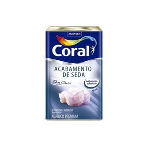 Tinta Acrílica Premium Acetinada Branco Gelo Latão 18 Litros Coral