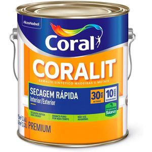 Tinta Esmalte Coralit Zero Branco Gelo Acetinado Galão 3,6 Litros Coral