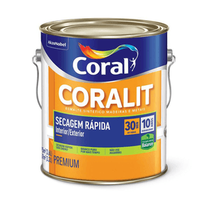 Tinta Esmalte Coralit Zero Brilhante Branco Gelo Galão 3,6 Litros Coral