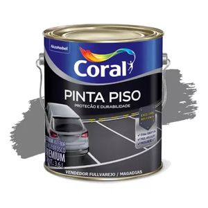 Tinta Acrílica Premium Pinta Piso Cinza Médio Galão 3,6 Litros Coral