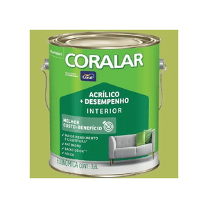 Tinta Acrílica Coralar Fosca Verde Limão Galão 3,6 Litros Coral