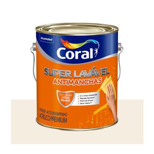 Tinta Acrílica Branco Super Lavável Eggshell Galão 3,6 Litros Coral