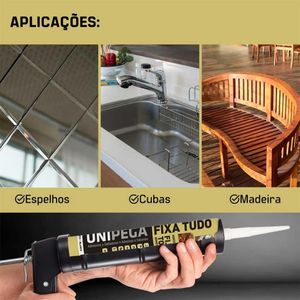 Silicone Fixa Tudo Branco 280ml Unipega