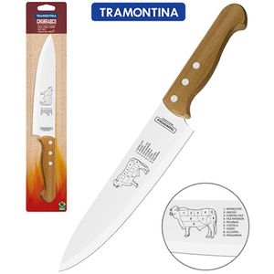 Faca Para Carne Com Lâminas em Aço Inox e Cabo de Madeira Natural 8" Tramontina