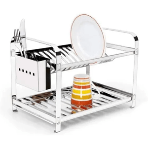 Escorredor Inox Para 16 pratos com Porta Talher Mak inox