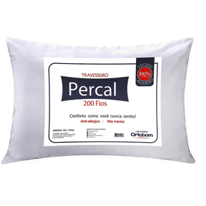Travesseiro Percal 200 Fios Plus 50x70 Cm Ortobom