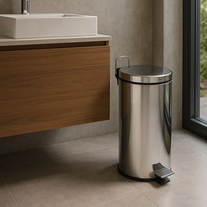 Lixeira Inox com Pedal Redonda 30 Litros Tramontina