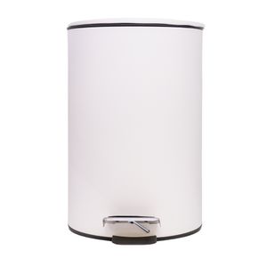 Lixeira Inox Com Pedal Branca 12 Litros Dora