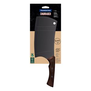 Cutelo Para Churrasco Black com Lâmina de Aço Inox Escurecido e Cabo de Madeira 7" Tramontina