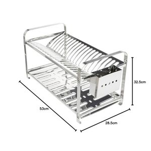 Escorredor 20 Pratos Com Porta Talheres Inox Makinox