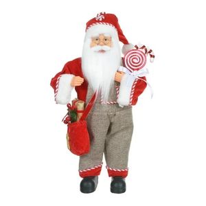 Papai Noel Decoração De Natal 45 Cm Vermelho Flor Arte