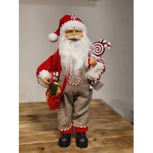 Papai Noel Decoração De Natal 45 Cm Vermelho Flor Arte