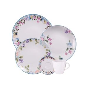 Aparelho de Jantar 20 Peças Porcelana Decorada Aura Tramontina